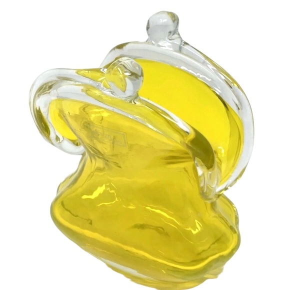 Vtg Design Society Murano Style Yellow Art Glass Blown Coin Purse Retro Chic - Picture 6 of 8